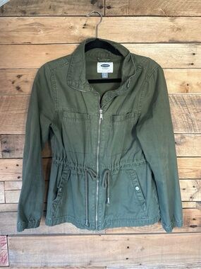 Old Navy Olive Utility Drawstring Jacket
